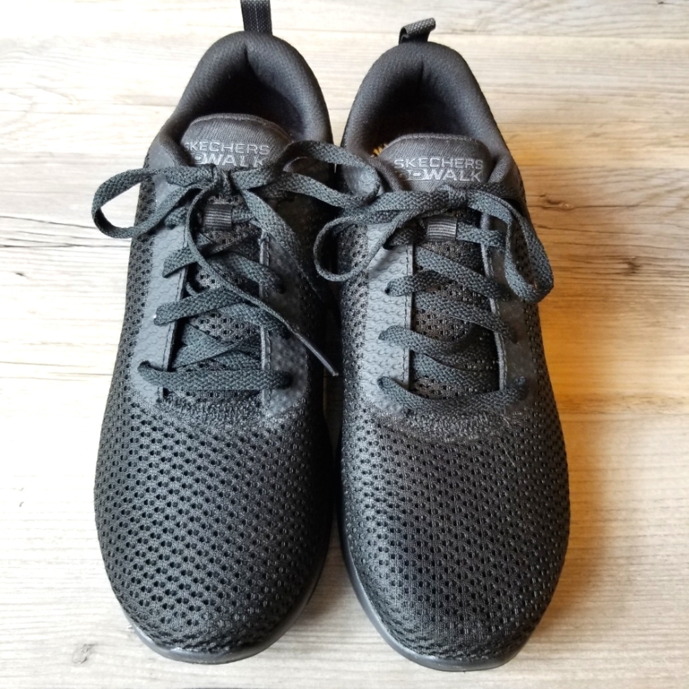 Skechers Go Walk Black Mesh Sneakers